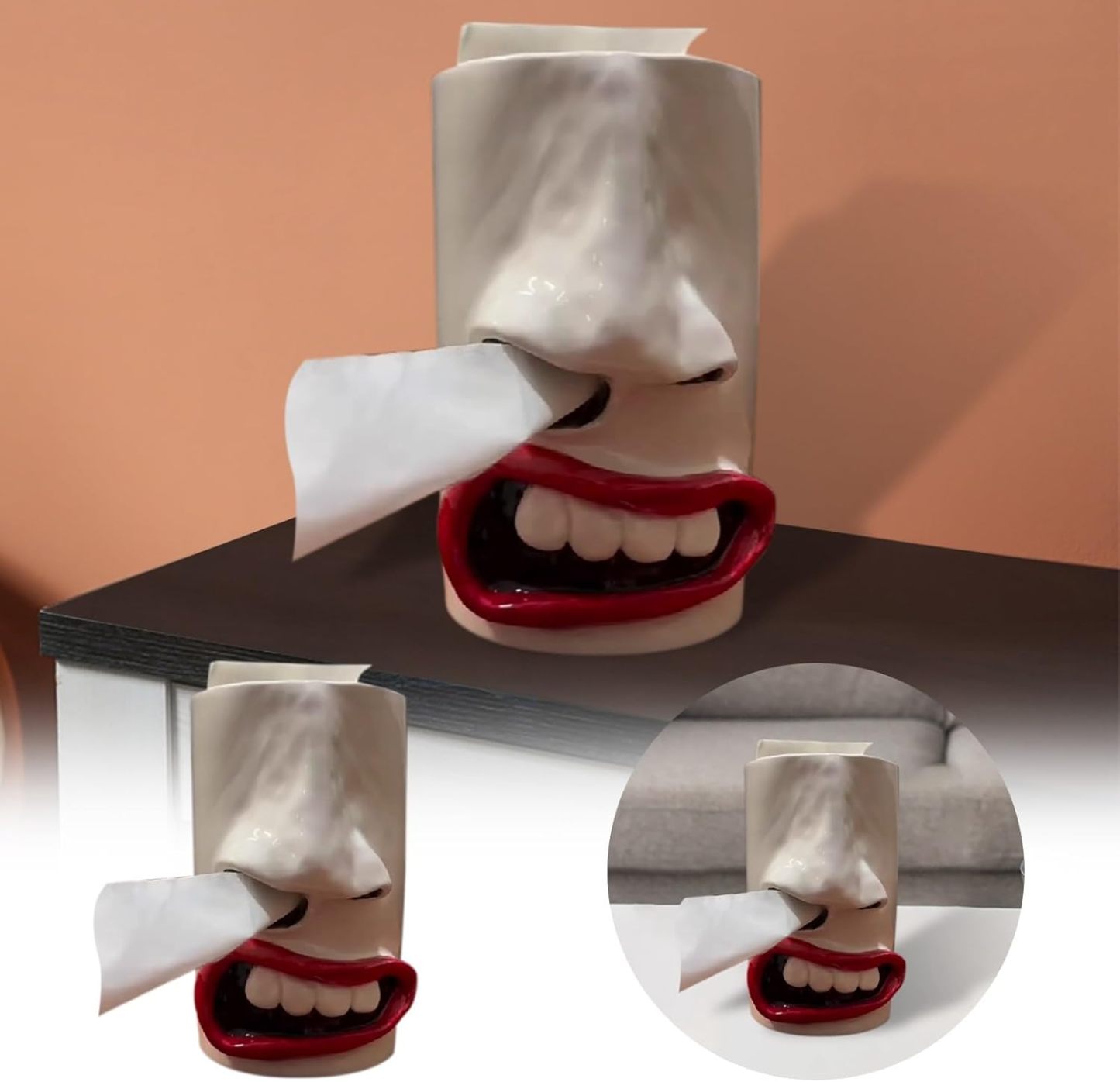 Handmade Funny Face Tissue Holder