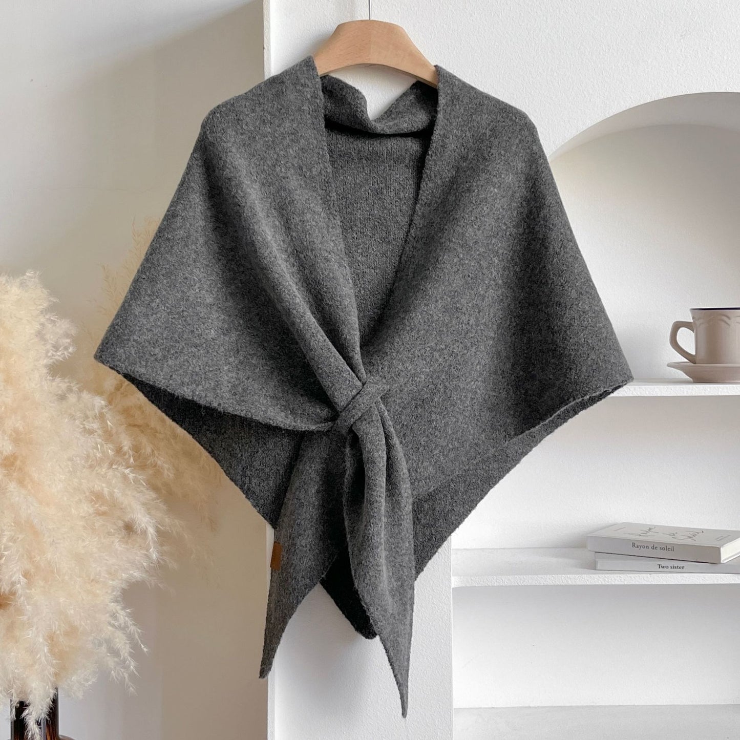 💕Women's solid cashmere blend shawl☁️