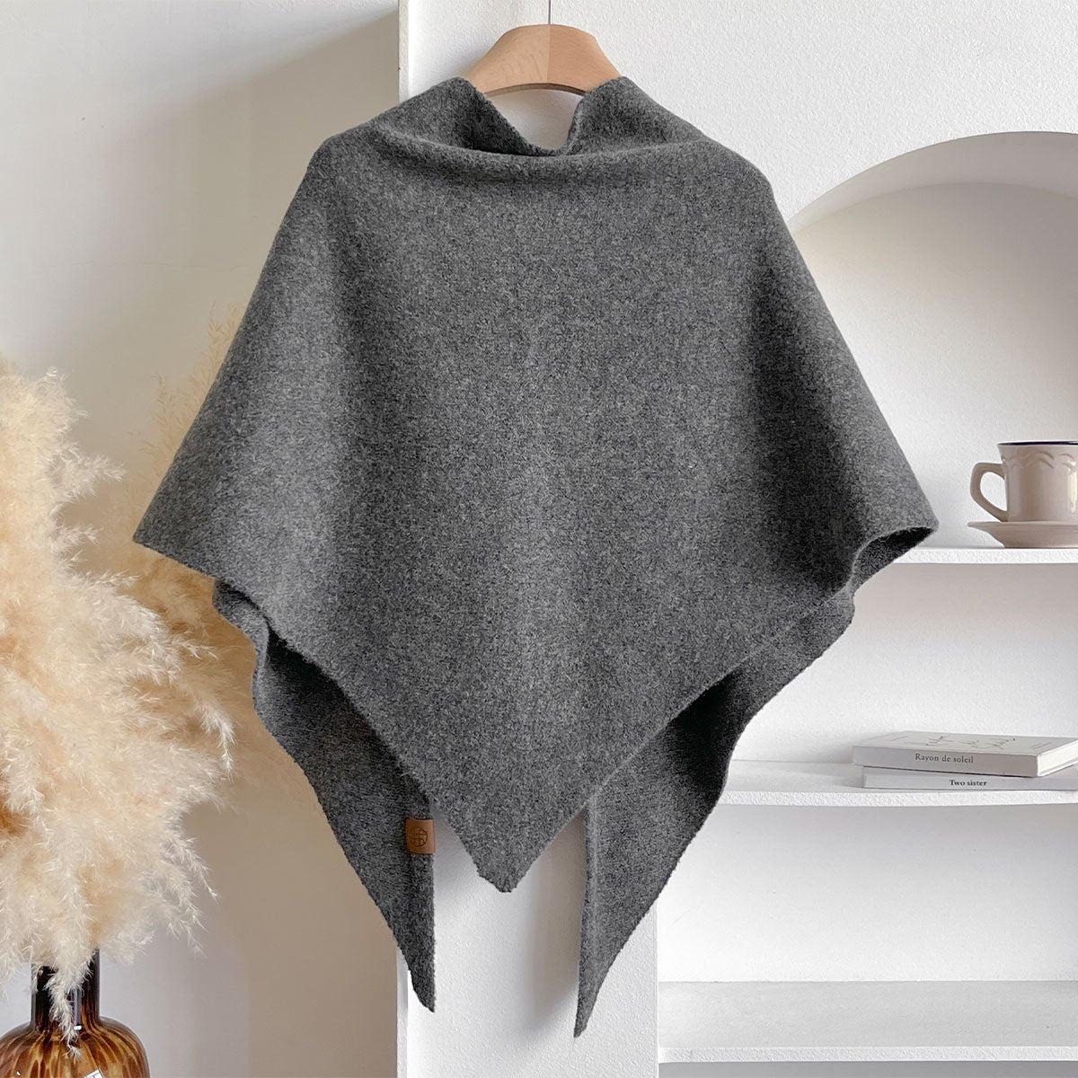 💕Women's solid cashmere blend shawl☁️