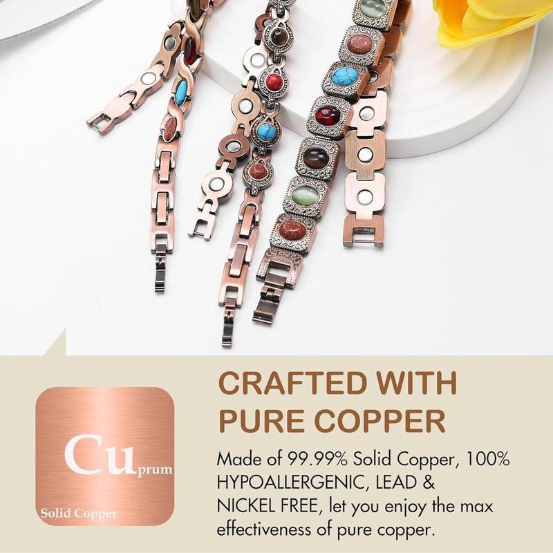 Magnetic Copper Bracelet – Pure Solid Copper with 3800 Gauss Powerful Magnets