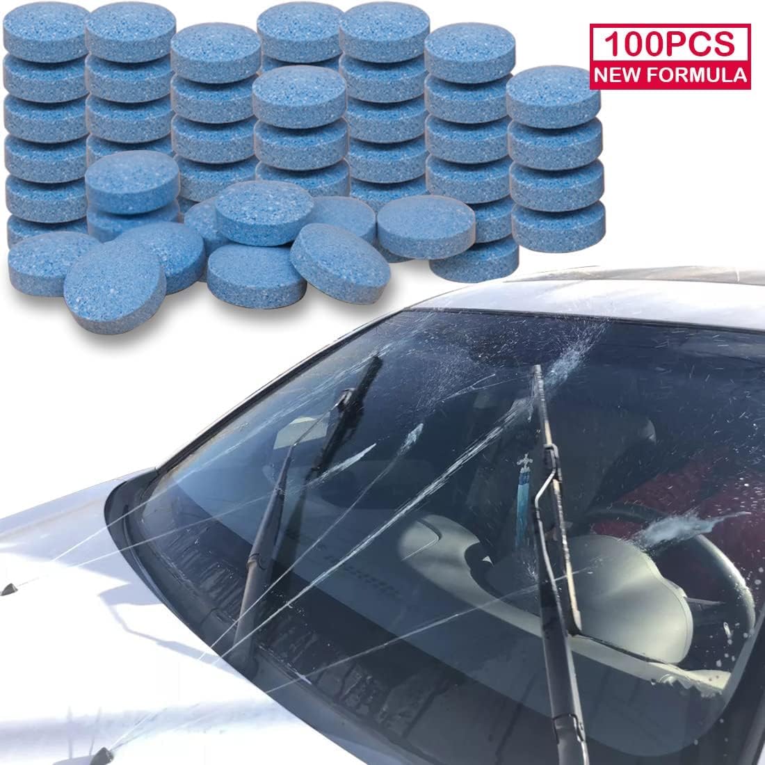 🏆 80K+ SOLD! 🚗✨ CrystalClearTM Windshield Washer Tablets – 100 Pcs, Powerful Cleaning & Sparkling Vision All Year Round 🌿