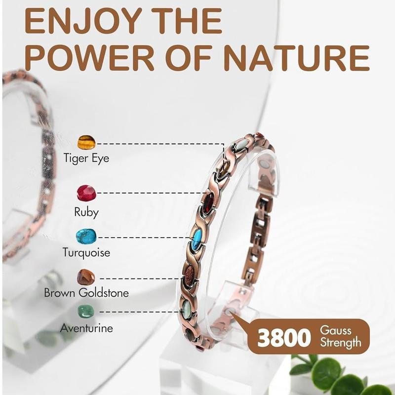 Magnetic Copper Bracelet – Pure Solid Copper with 3800 Gauss Powerful Magnets