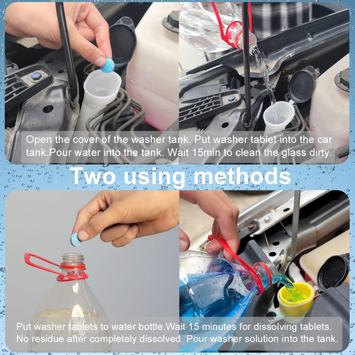 🏆 80K+ SOLD! 🚗✨ CrystalClearTM Windshield Washer Tablets – 100 Pcs, Powerful Cleaning & Sparkling Vision All Year Round 🌿